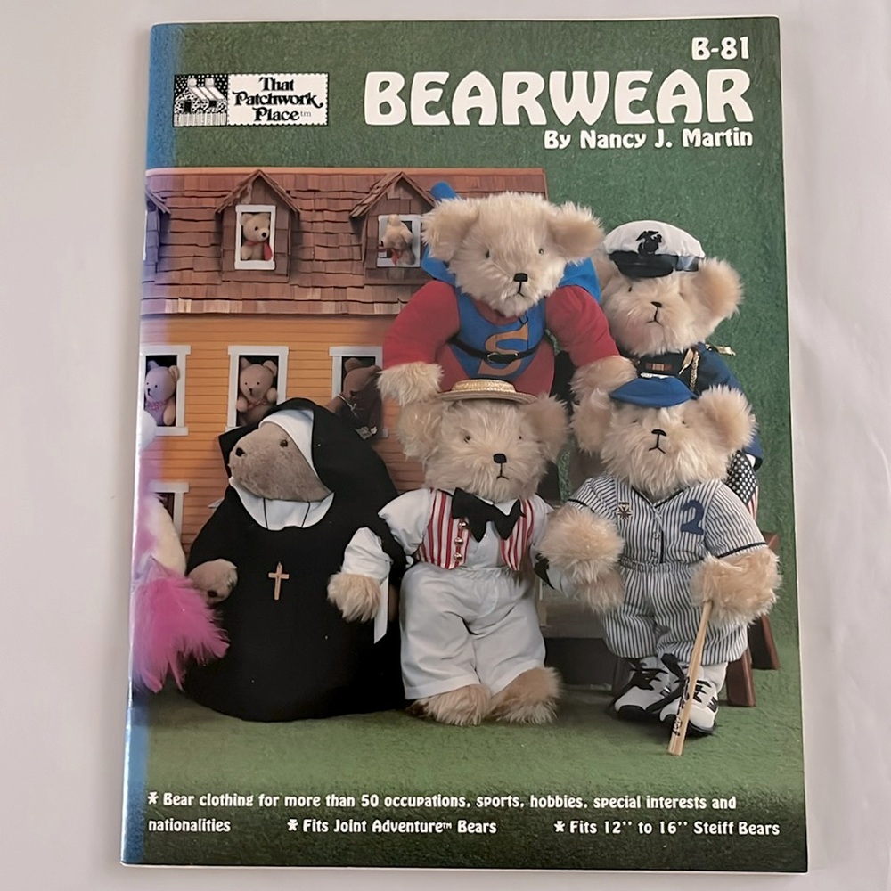 NWT BEARWEAR Teddy Bear Costumes Patterns 50 Occupations Steiff Clothes